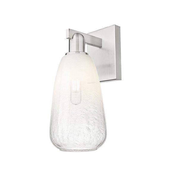 716-1W-SN-G480-6OP Innovations Lighting Brookhaven Almond - 1 Light Wall Sconce-11 Inch Tall and 8 Inch Wide-Brushed Satin Nickel Finish-Opal Glass