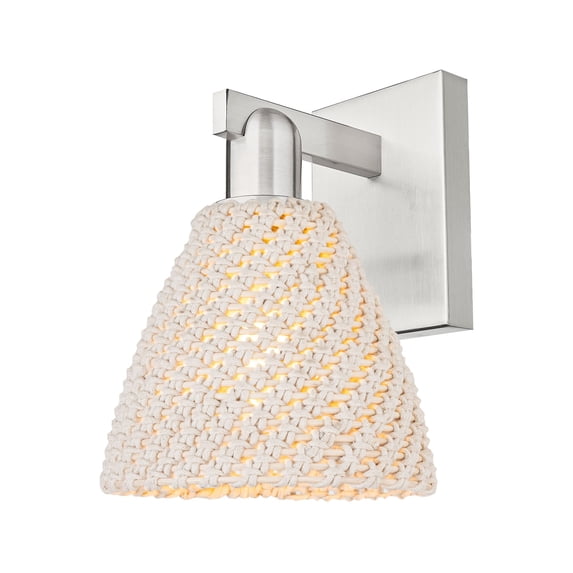 716-1W-SN-NBD-75-NAT Innovations Lighting Natural Ballston Dome - 1 Light Wall Sconce-11.25 Inch Tall and 7.5 Inch Wide-Brushed Satin Nickel Finish