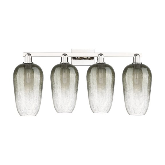 716-4I-PN-G484-7SL Innovations Lighting Brookhaven Flute - 4 Light Stem Hung Island-15.88 Inch Tall and 48 Inch Wide-Polished Nickel Finish-Slate