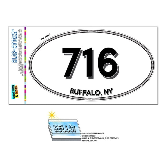 716 - Buffalo, NY - New York - Oval Area Code Sticker