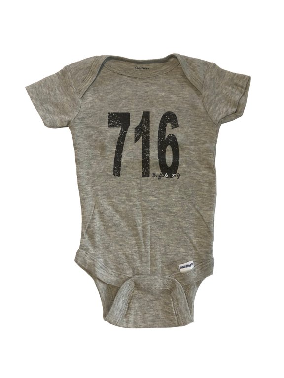 716 Buffalo New York Area Code Baby Bodysuit - One Piece Baby Bodysuit - Grey