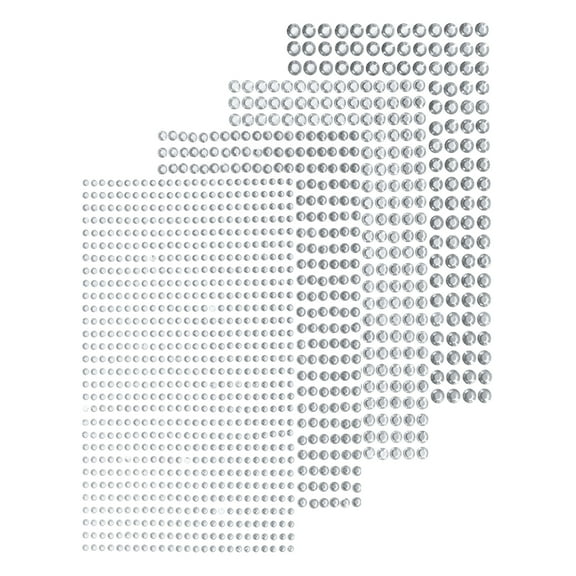 7168Pcs 16 Sheets Rhinestone Stickers 3/4/5/6 mm Self Adhesive Gems for DIY Decoration, Silver