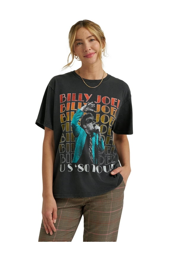 ® Women's Short Sleeve Billy Joel Graphic Tee, Sizes S-3XL