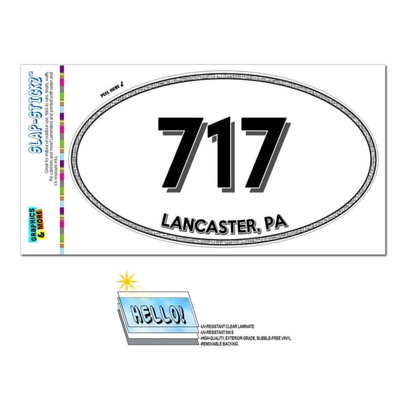 717 - Lancaster, PA - Pennsylvania - Oval Area Code Sticker