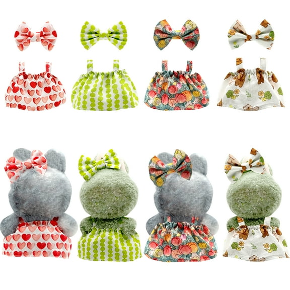 Clothes Compatible with Doll 17cm Dress up Clothing Accessories with Fashion Skirt and Hairpin for 15-17 cm Dolls(4pack)