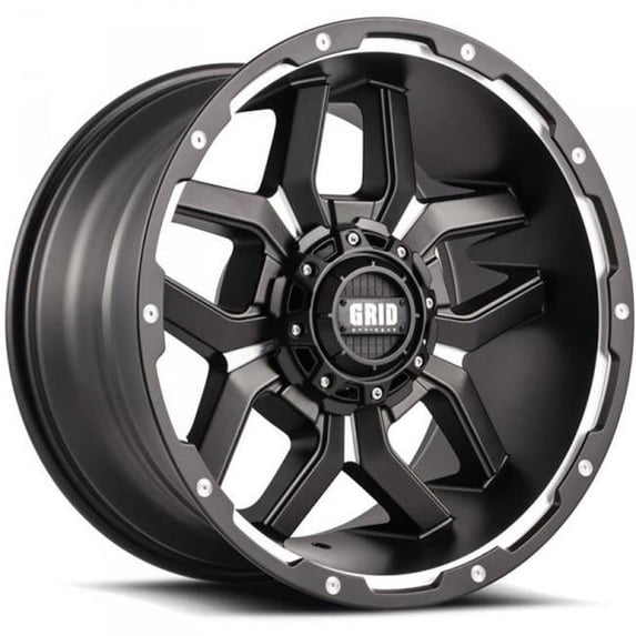 717955F1 17 in. Dia. x 9 in. GD07 0 mm Offset, 5 x 150 mm Wheel with Milled Lip, Matte Black