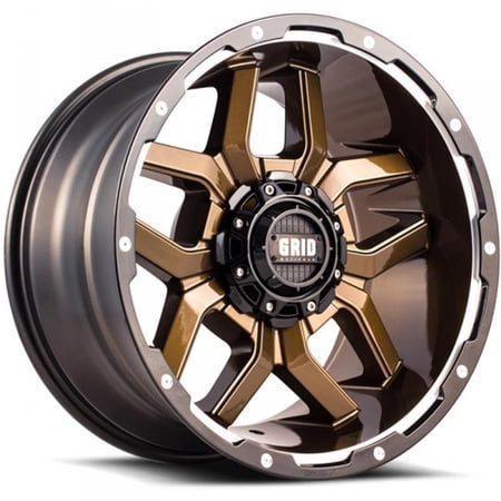 717955R1 17 in. Dia. x 9 in. GD07 0 mm Offset, 5 x 150 mm Wheel with Black Lip, Gloss Bronze