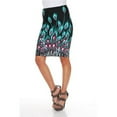 thumbnail image 1 of 718-106-S Women Polyester Feather Print Pencil Skirt, Peacock Feather - Small, 1 of 1