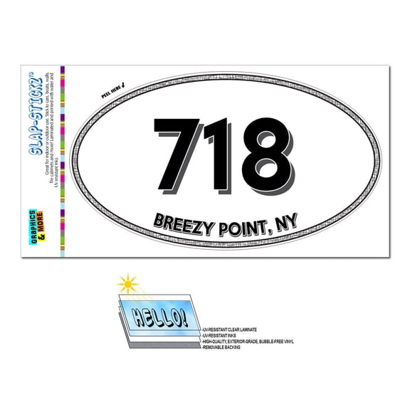 718 - Breezy Point, NY - New York - Oval Area Code Sticker