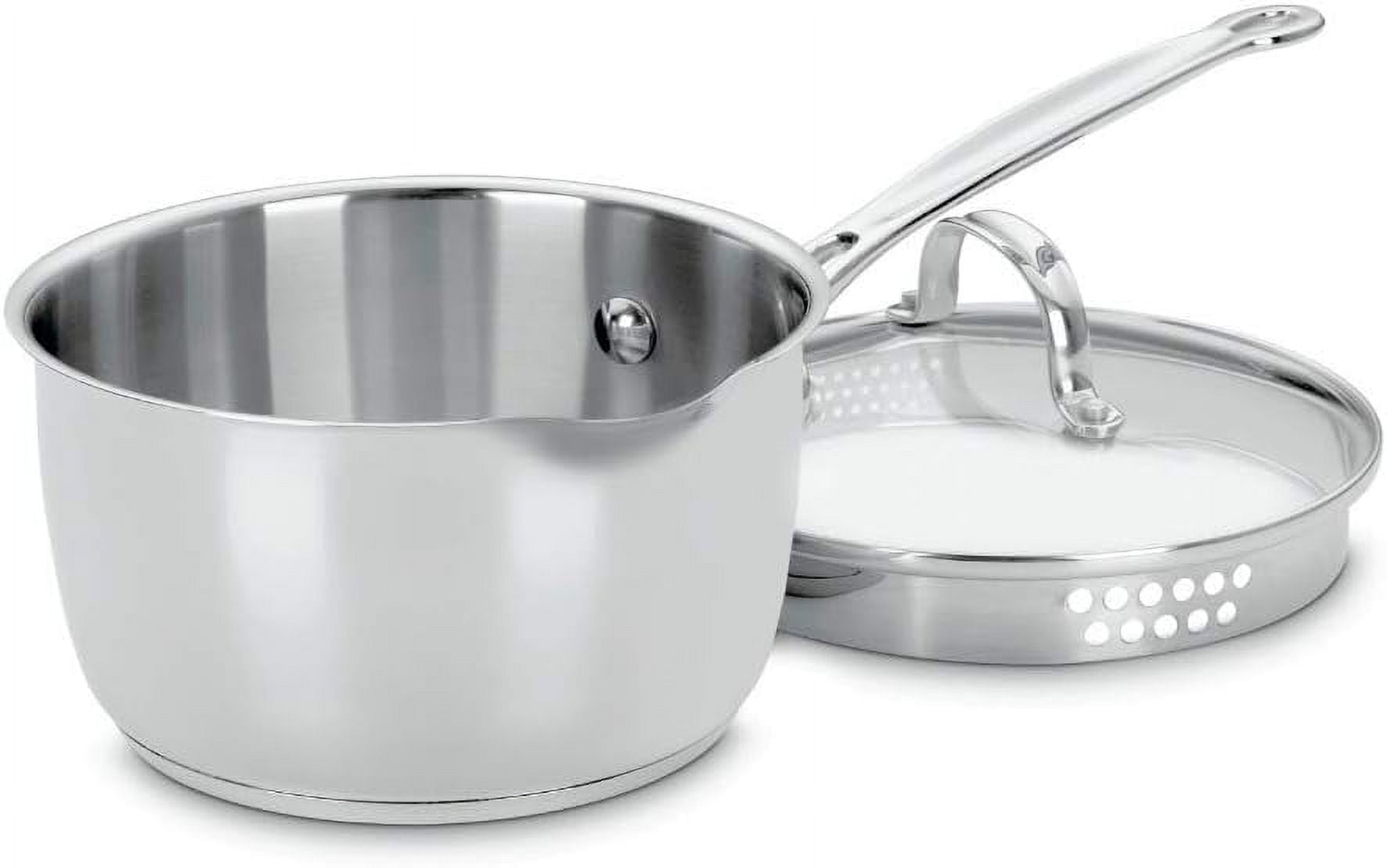 Stainless Steel 2-Quart Saucepan with Lid and Pour Spout