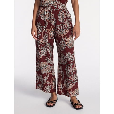 Women's Wide Leg Print Pants, Sizes XS-XXXL