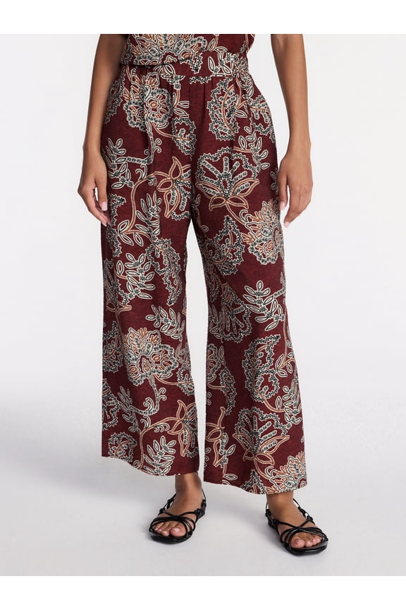 Women's Wide Leg Print Pants, Sizes XS-XXXL