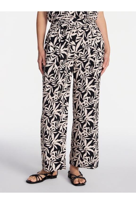 Women's Wide Leg Print Pants, Sizes XS-XXXL