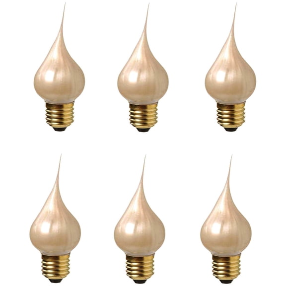 7194PSA Large Medium Base Champagne Silicone Light Bulbs, 7.5 Watt, Individually Boxed, Wholesale Pack of 6 Bulbs