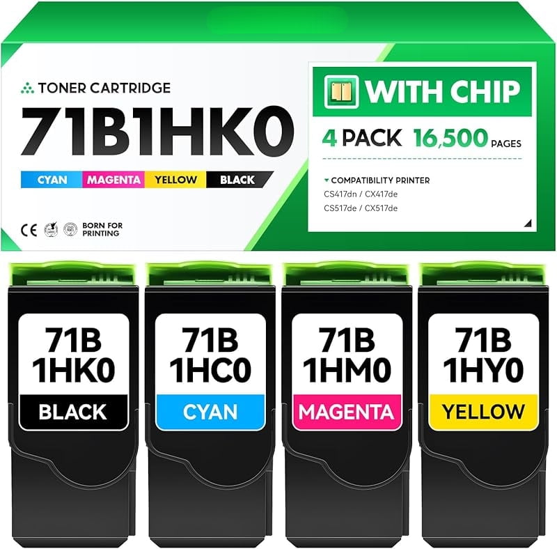 R71B1HM0 - Cartouche laser recyclée québécoise Lexmark 71B1HM0 - Magenta - 3 500 pages à 5% de couverture de page