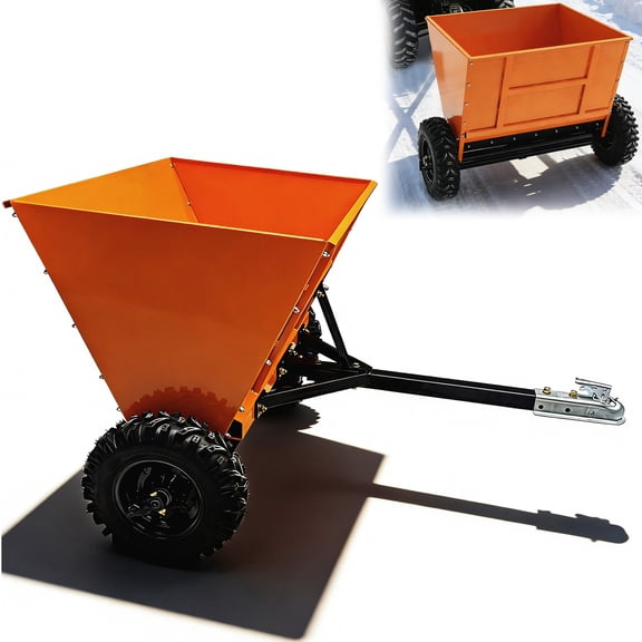 71Gallon Sand Spreader, Towable Gravel Spreader, Heavy-Duty Steel Lawn & Garden Spreaders, ATV and UTV, Adjustable Flow Broadcast Spreader, For Driveway Lawn Private Road Maintenance