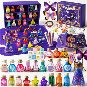 Kiddycolor 22 Bottles Magic Fairy Potion Kit for Kids, 71 Pcs Magical Elixir Craft Set, Creative Toy Birthday Gift for Girls Ages 6 7 8 9 10 11 12