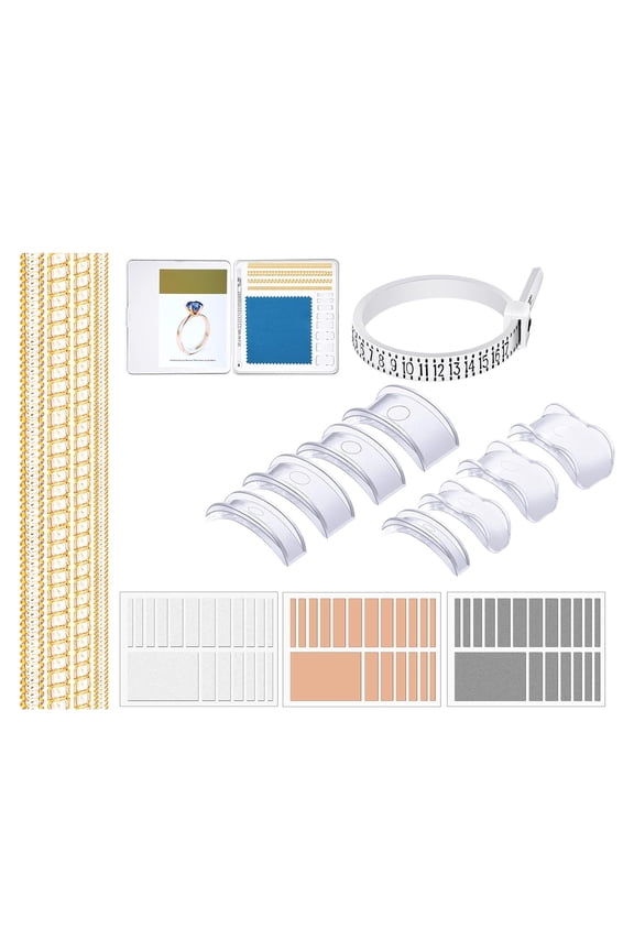 71Pcs Rings Size Adjuster for Loose Rings Invisible Rings Resizer Spacer Self-Adhesive Sheets Guards to Make Rings Smaller