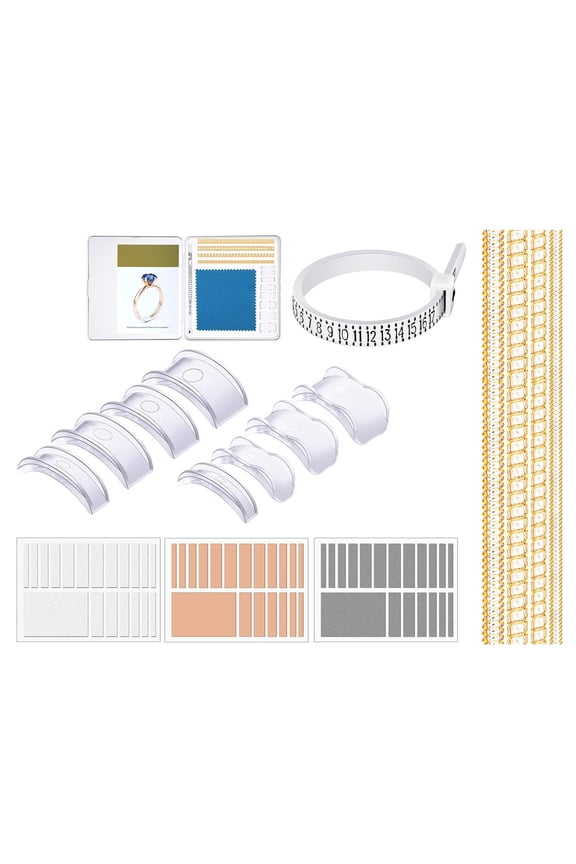 71Pcs Rings Size Adjuster for Loose Rings Invisible Rings Resizer Spacer Self-Adhesive Sheets Guards to Make Rings Smaller