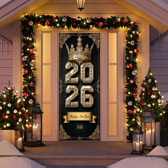 71X35In Christmas Door Cover Christmas Door Decorations-Festive Christmas Santa Claus Door Banner Decorative Polyester Holiday Door Cover,Christmas Tree/Dog/Cat/Snowman,Indoor And Outdoor Decor