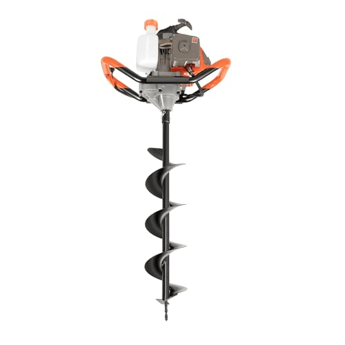 71cc 2.4HP 2 Cycle Gas Powered Post Hole Digger Single Cylinder with Three Earth Auger Drill Bit 4" & 6" & 8"!2" Extension Bar for Earth Burrowing/Drilling & Post Hole Digging