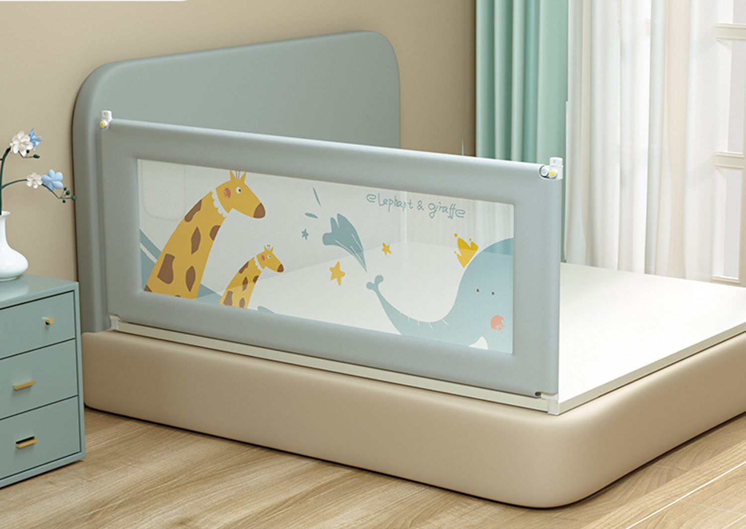 71in Baby Safety Rails Height Adjustable Bed Guardrail for Toddlers