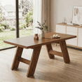 thumbnail image 1 of 71in Rectangular Dining Table, LEAGHOME 6-8 Seater Kitchen Table, Family Dinner Table for Dining Room, Multifunctional for Home Office & Conference Use, Walnut, 1 of 7