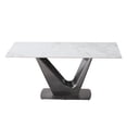 thumbnail image 1 of 71inch Sintered Stone Table top with V shape Metal Leg Dining table, 1 of 9