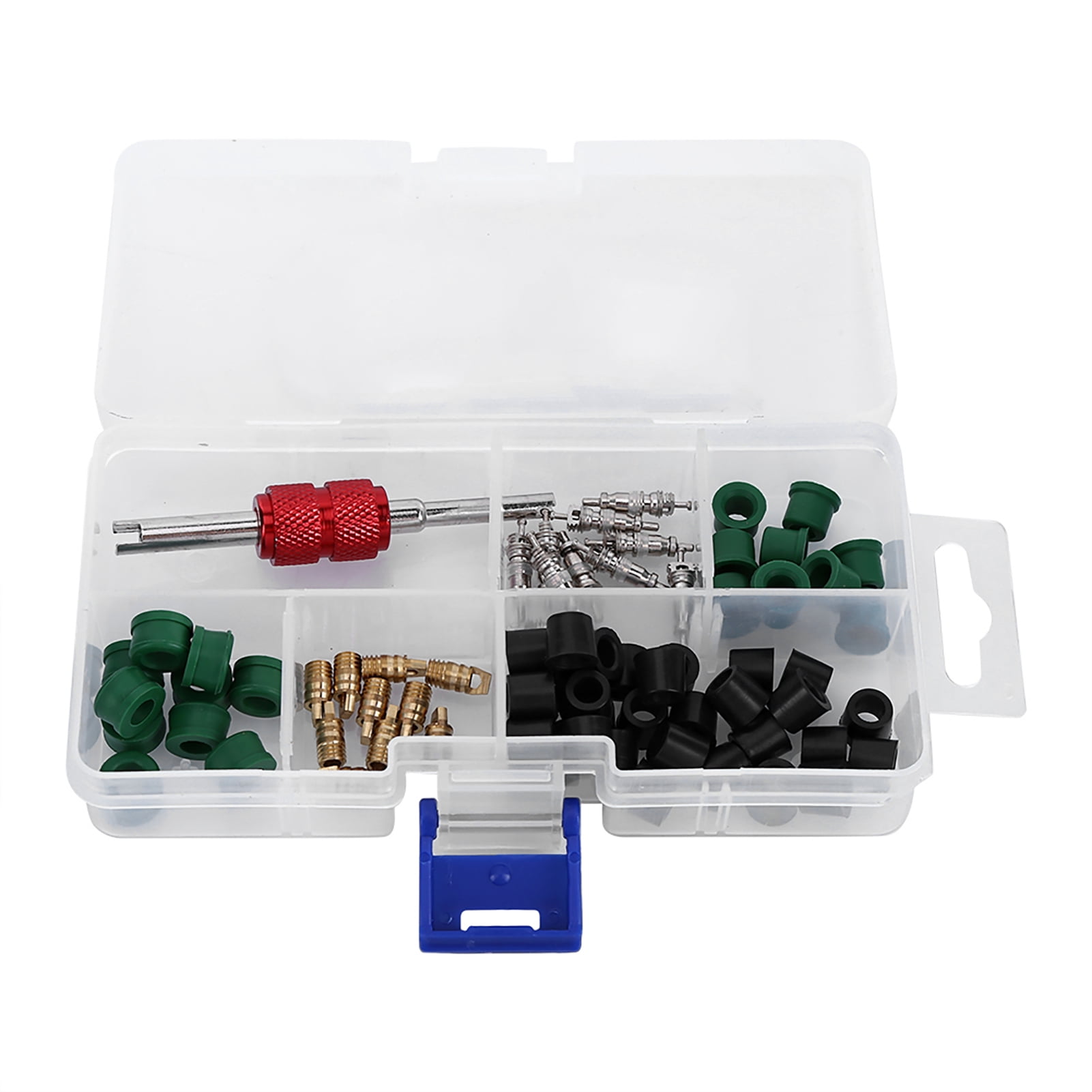 71pcs Air Conditioning Repair Kit Includes 10 Valve Cores, 50 Hose