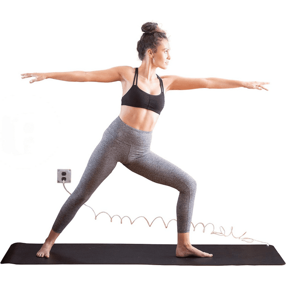 71x24 Inch Grounding Mat,Exercise Fitness Pad, Earth Connected Conductive Carbon Mat with15 Foot Cord May Help Lower Inflammation, Improve Balance, Included Carrying For Meditation And Yoga