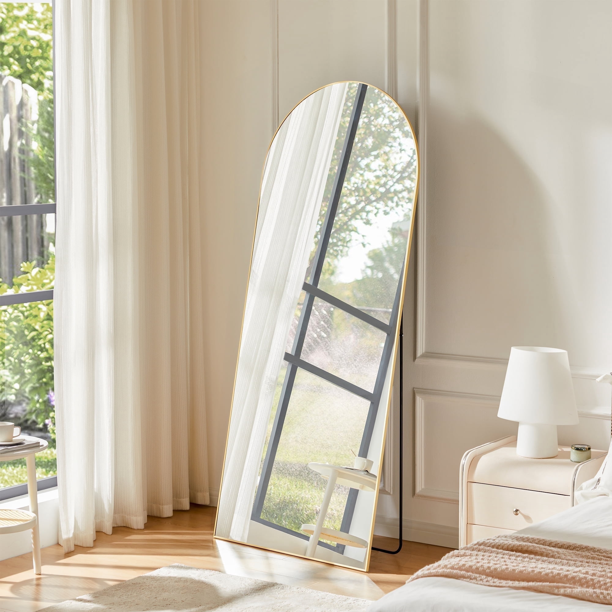 CONCETTA 71"x26" Full Length Standing Mirror, Arched Thin Aluminum ...