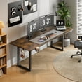 thumbnail image 1 of 71x32 Inch Rectangular Standing Desk, Features a Sturdy 4-leg Design, Dual-Motor Lift System, and Memory Settings. Height adjustable from 28 to 46 Inches for Home and Computer Work, Rustic Brown, 1 of 8