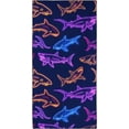 thumbnail image 1 of 71x36IN Colorful Sharks Beach Towel Quick Dry Towels Pool Accessories Cruise Essentials Vacation Gifts Summer Must Haves for Swimming Camping Travel, 1 of 5
