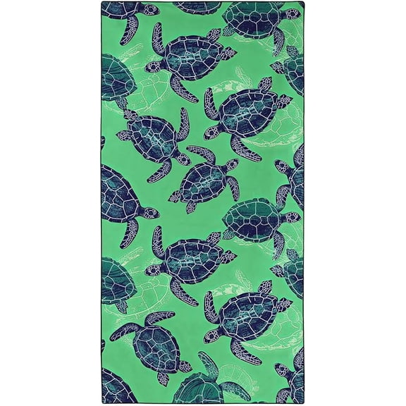 71x36IN Green Turtles Beach Towel Quick Dry Towels Pool Accessories Cruise Essentials Vacation Gifts Summer Must Haves for Swimming Camping Travel