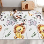 71x59 Foldable Foam Baby Play Mat for Floor, Babies Activity Tummy Time Playmat, Kids Non Toxic Foam Thick Play Mat for Baby, Toddlers, Waterproof & Anti-slip C