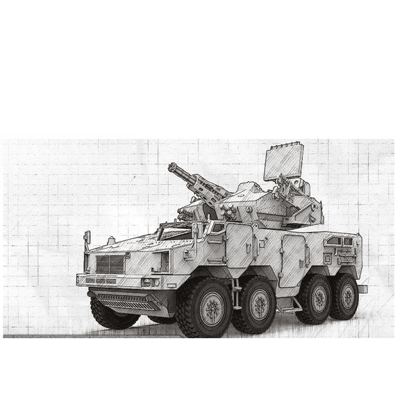 72-018 1/72 Chinese PLB625 AA Gun&Missile Integrated System Military Precision Model Kit