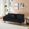 thumbnail image 1 of 72.04" loveseat sofa,Two Seats sofa with retractable cup holder&Convertible Split-Back,Modern corduroy couch for living room and bedrooms,Black, 1 of 7