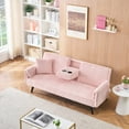thumbnail image 1 of 72.04" loveseat sofa,Two Seats sofa with retractable cup holder&Convertible Split-Back,Modern corduroy couch for living room and bedrooms,Pink, 1 of 7