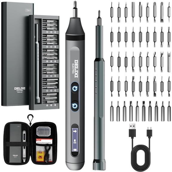 72 in 1 Electric Screwdriver Kit, 3.7V Dual-Head Precision Screwdriver Set with 3.5N.m Manual and 0.3N.m Mini Electric Screwdriver, Magnetic Case for Repair Cameras, Laptops, DIY Kits