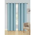 thumbnail image 1 of (#72) 1 Panel Light Blue Solid Thermal Foam Lined Blackout Heavy Thick Window Curtain Drapes Bronze Grommets 63" Length, 1 of 3