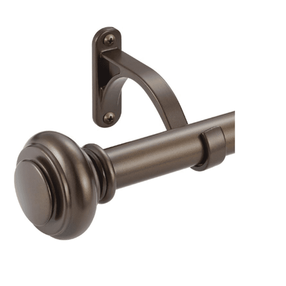 72-144 Inches Curtain Rods for Window, 1 Inch Diameter Drapery Rod with Resin Finials, I Adjustable Heavy Duty Single Curtains Rod for Bedroom, Living Room Dration, Dark Bronze