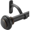 thumbnail image 1 of 72-144 Inches Curtain Rods for Window, 1 Inch Diameter Drapery Rod with Resin Finials, Ideal Adjustable Heavy Duty Single Curtains Rod for Bedroom, Living Room Decoration, Matte Black, 1 of 7