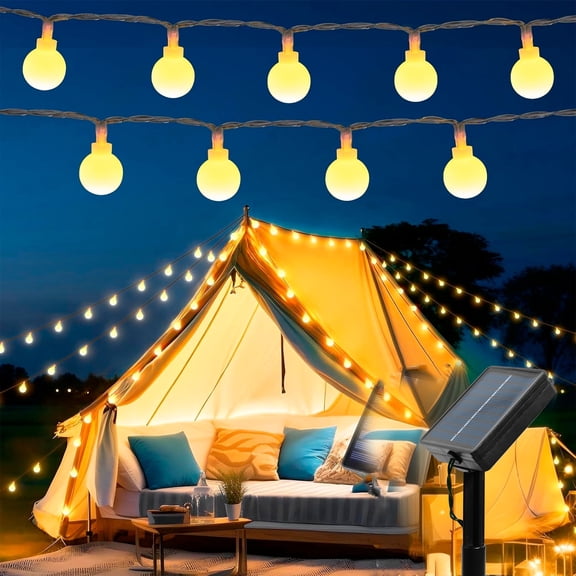 Solar String Lights, Outdoor String Light 100 LED 72ft 8 Lighting Modes Waterproof Solar Powered Patio Solar Light for Garden Yard Porch Wedding Party Decor (Warm White)