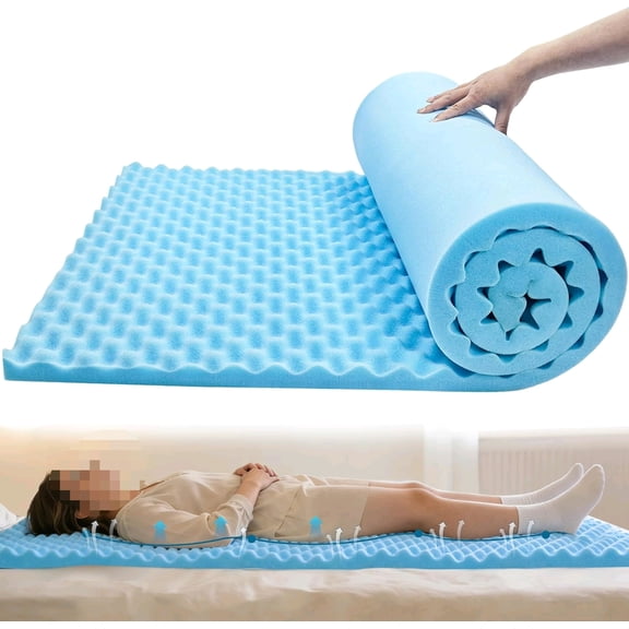 72 * 24 * 1.2inch Egg Crate Foam Pad Cuttable Egg Carton Foam Padding for Support, Air Circulation, Pressure Relief Weight Distribution,Blue
