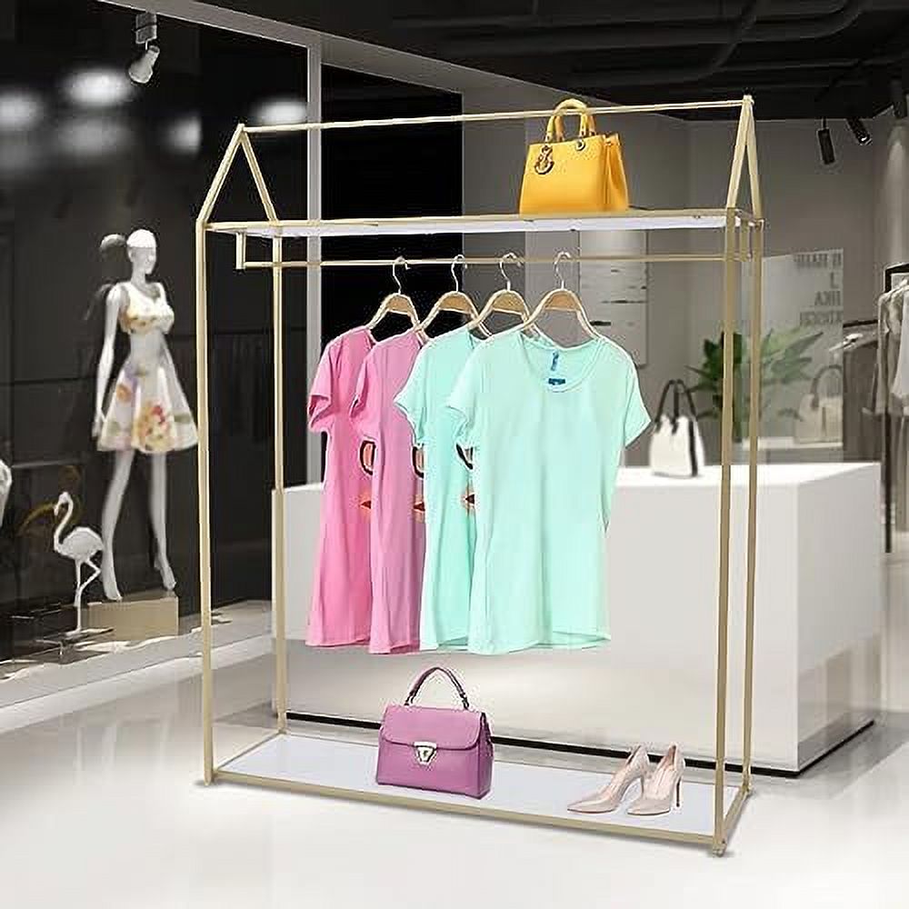 72"Gold Garment Rack Boutiques Heavy Duty Clothing Rack Wedding Dress