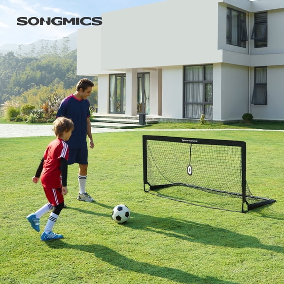 72"35.8" Soccer Goal with Target, Portable Football Net for Backyard Training, Durable Frame & Net for Shooting Practice