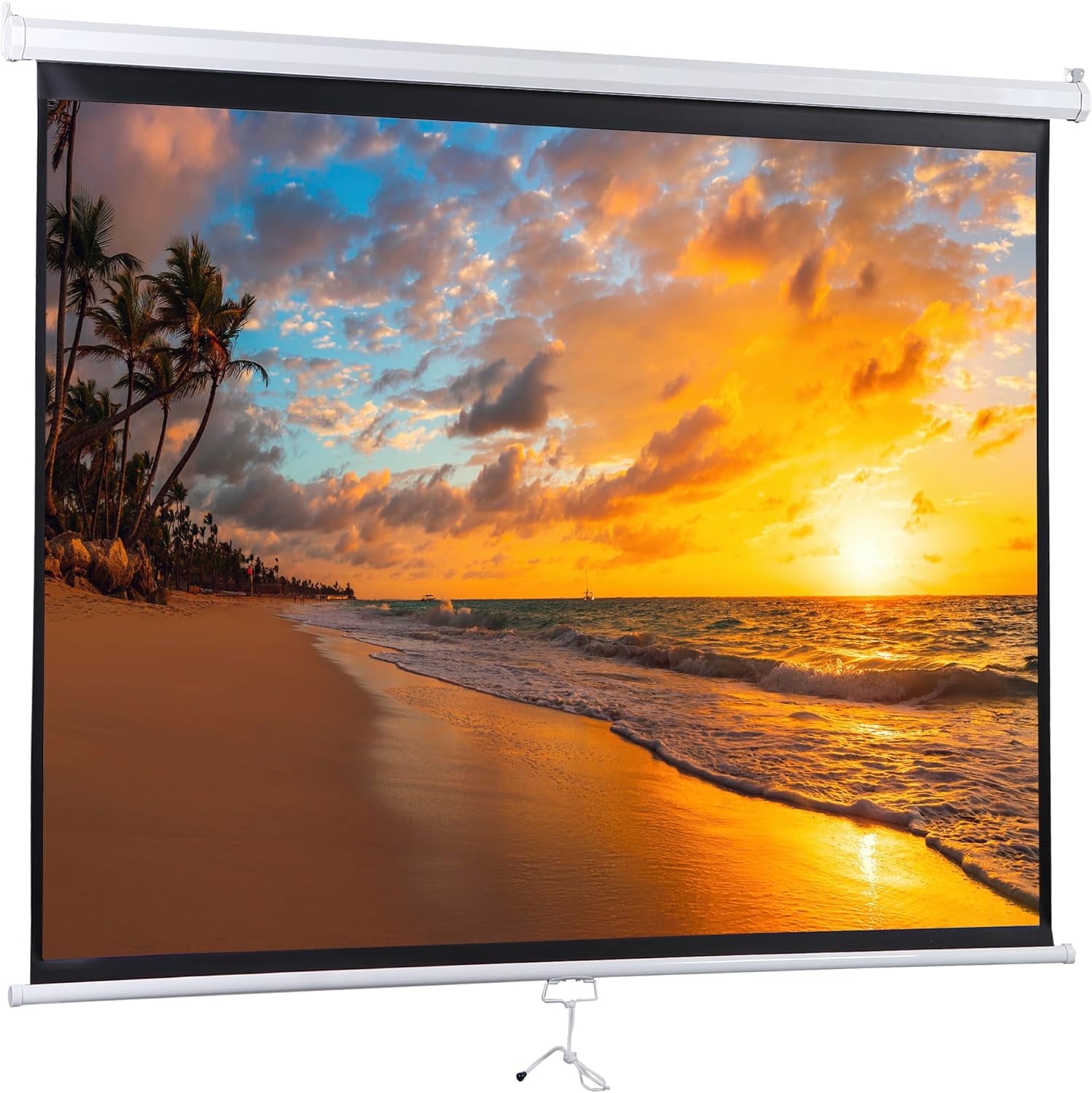 Home Projector Screen Creases 72'' 4:3 HD Projection Screen Foldable Anti-Crease Portable Projector ...