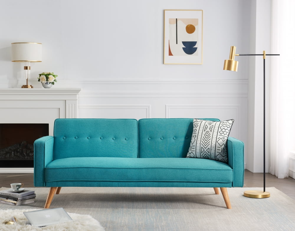 72.4 Inch Futon Sofa Bed, Convertible Sleeper Sofa with Wood Legs