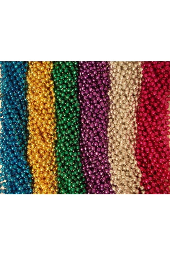 72 6 Colors Mardi Gras Gra Beads Necklaces Party Favors 6 Dozen Lot