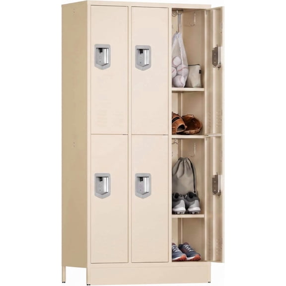72" 6-Door 16-Gauge Steel Employee Lockers with Ventilated Design, Adjustable Shelf & Padlock-Compatible Hasp